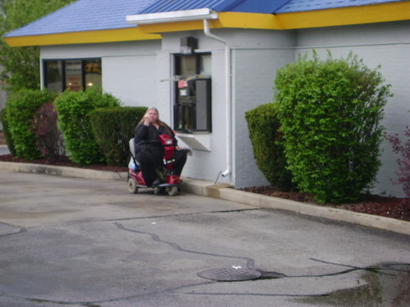 Illustration for article titled Hoveround-Bound Obese Woman Takes Trip To BK Drive-Thru